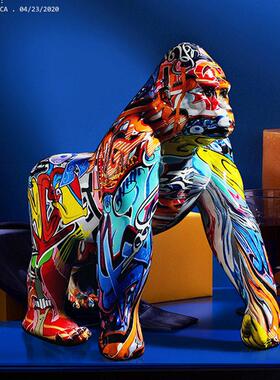 法式软装饰品树脂工艺品创意莫兰迪彩色摆件儿童房玄关高端装饰品