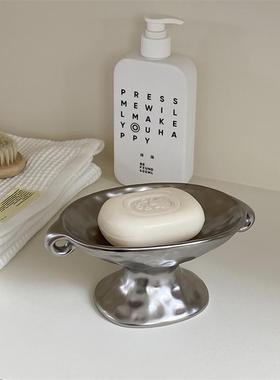 CMYD覆古双耳高脚托 托盘香插底座陶瓷家居饰品收纳盘装饰摆饰肥