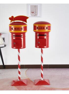 工业风格铁艺新电话亭集大型落地式摆件景区商场签到照片模型道具