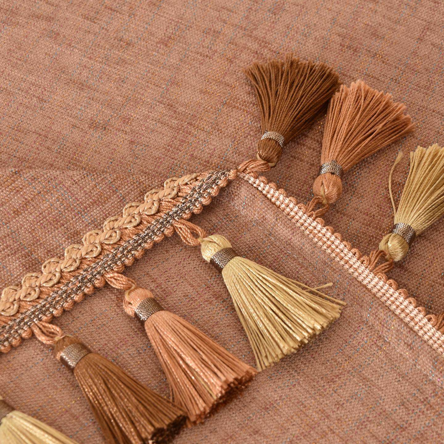 2025新款轻奢欧式圆桌布艺穗子餐桌台布咖啡色可定制加厚转盘,淘宝优惠券,粉丝福利购,淘宝优惠卷