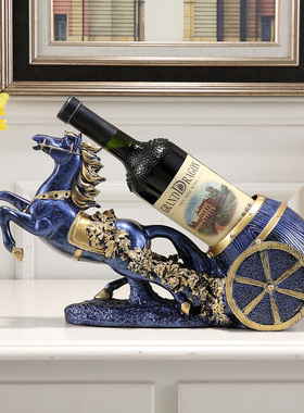 创意客厅红酒架摆件欧式家居酒柜装饰品酒架艺术品马摆设软装装饰