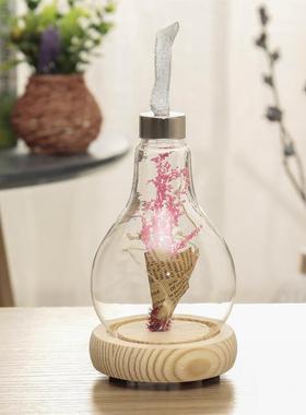 推荐创意发光灯泡一束花闪