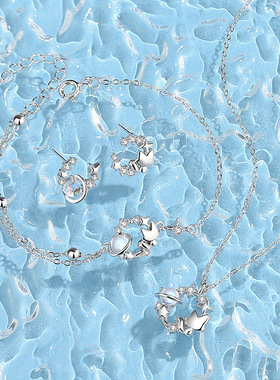 星球小狐狸项链女生999纯银