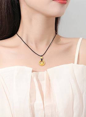 十二生肖纯银项链女平安扣