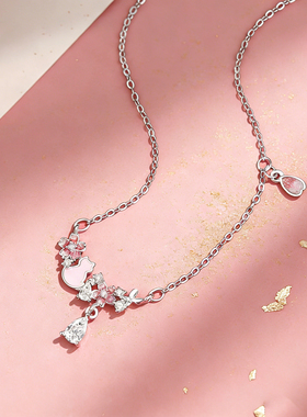 猫咪项链女款纯银小众设计