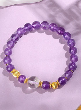 925纯银紫水晶猫眼手串