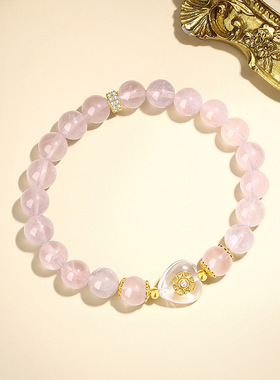 星城s925白水晶爰心手串