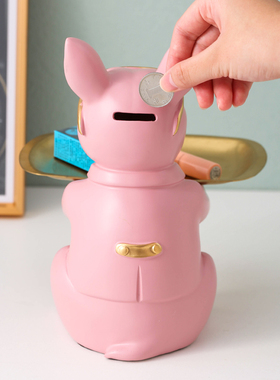 创意法斗摆件北欧桌面挂钩装饰放钥匙收纳托盘置物架门口鞋柜玄关