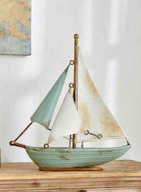 覆古顺风帆船饰品办公室桌面客厅电视柜酒柜无障碍豪华高端装饰饰