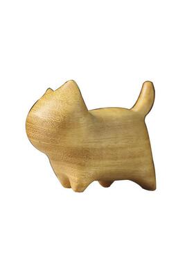 檀香木无眼猫趣系木质漫步猫咪可爱卡通桌面摆件可做流体