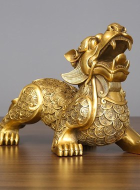 纯铜貔貅摆件一对家居装饰品客厅玄关办公室摆设开业礼品金钱貔貅