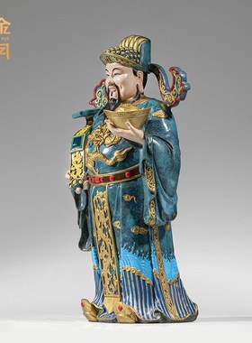 《禄星公》铜金岁月黄铜摆件新中式工艺品铜器客厅办公室桌面摆件