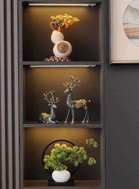 创意新中式覆古中国风茶室几装饰品禅意家居客厅入户玄关酒柜摆件