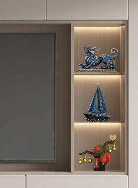 一帆风顺帆船家居客厅办公室开 业礼物电视柜台装饰品玄关酒柜摆