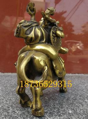 纯铜弥勒佛骑牛弥勒佛未来佛办公室家居客厅风水工艺品摆件