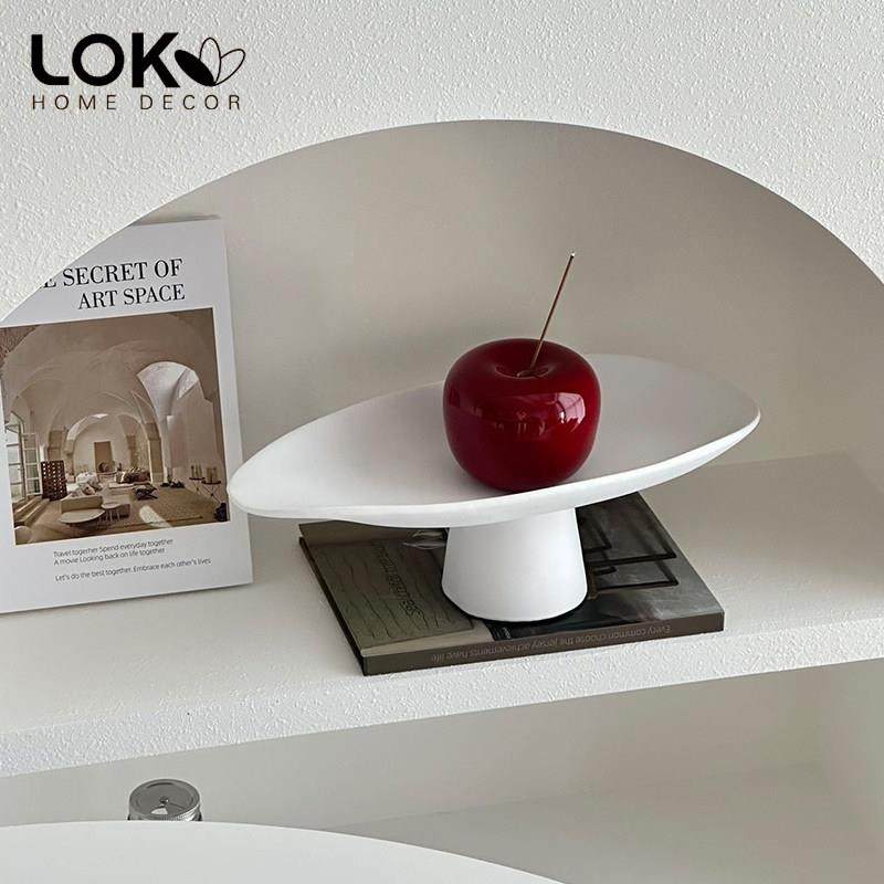 简约黑色陶瓷高脚水果盘甜品点心家用售楼处客厅软装茶几托盘摆件,淘宝优惠券,粉丝福利购,淘宝优惠卷