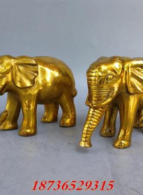 纯铜大象吸水象招财纳财旺财如意大象家居风水铜器摆件