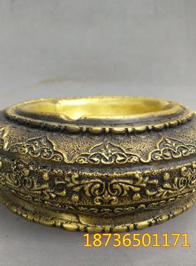 纯铜烟灰缸香炉家居摆件笔洗桌面客厅书房收藏工艺品