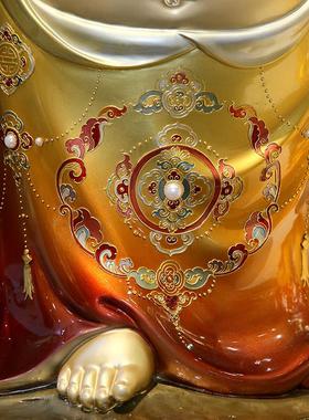 台湾纯铜弥勒佛站像摆件招财笑佛弥勒菩萨工艺品招财礼品家用供奉