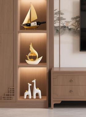 一帆风顺帆船摆件轻奢高档客厅装饰品电视柜酒柜办公室艺术高级感