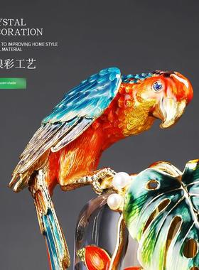 轻奢琉璃珐琅彩花瓶客厅玄关装饰摆件现代高档电视柜玻璃家居饰品