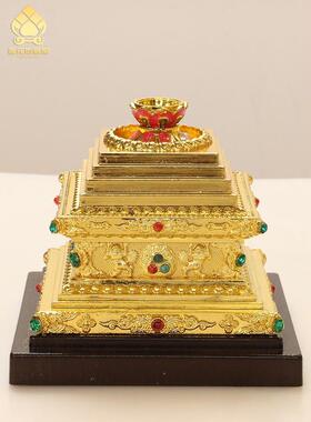 藏式水晶舍利塔菩提塔家用摆件供奉用品舍利子瓶子可打开装藏