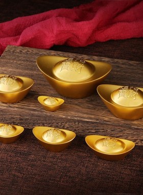 招财进宝铜元宝摆件纯铜实心金元宝家居工艺摆设店铺开业一锭发财