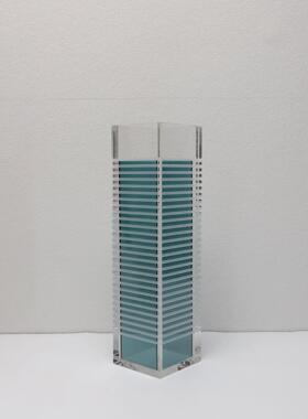 现代简约创意亚克力线条透明花器样板房书房茶几家居客厅装饰摆件