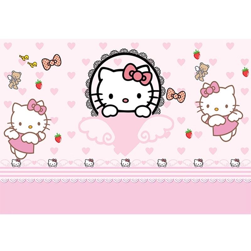 儿童房壁纸女孩卧室公主房立体墙纸卡通kitty猫墙贴儿童乐园壁画,淘宝优惠券,粉丝福利购,淘宝优惠卷