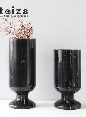 Oteiza轻奢大理石花器现代简约几何玻璃花瓶样板间售楼处酒店摆件