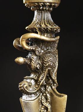 博福金属普巴杵马头明王金刚降魔杵青铜色家用供奉大号带底座摆件