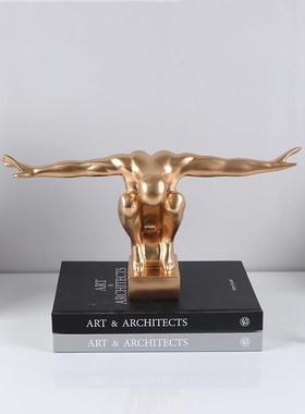 简约现代跳水健之魅运动人物艺术摆件创意书柜会所雕塑家居装饰品