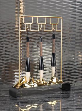 新中式毛笔架摆件创意客厅家居书房禅意办公桌玄关电视柜软装饰品