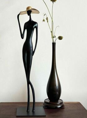 抽象人物艺术雕塑摆件轻奢高档客厅玄关意式桌面小众创意工艺品