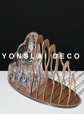 现代简约轻奢金属亚克力桌面摆件样板间博古架客厅玄关柜软装饰品