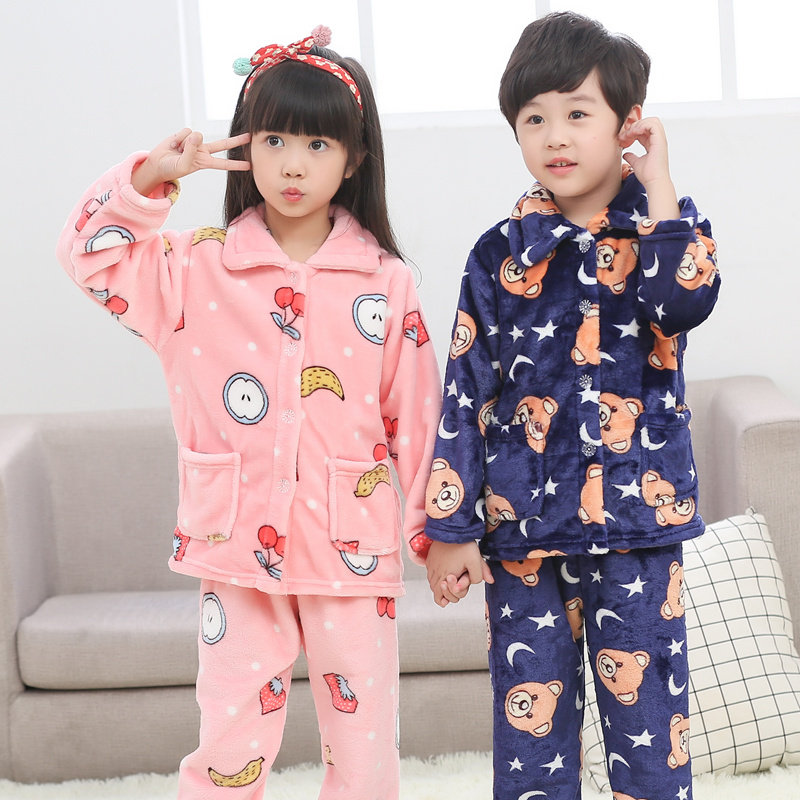 秋冬季儿童法兰绒睡衣女童宝宝男童家居服女孩加厚冬款男孩珊瑚绒,淘宝优惠券,粉丝福利购,淘宝优惠卷