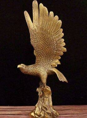 纯铜大鹏展翅老鹰摆件大展宏图雄鹰展翅风水铜器家居办公室装饰品