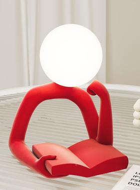 现代简房约抽象艺术看书物气氛灯件书卧室人床头柜灯桌面摆装SHBJ