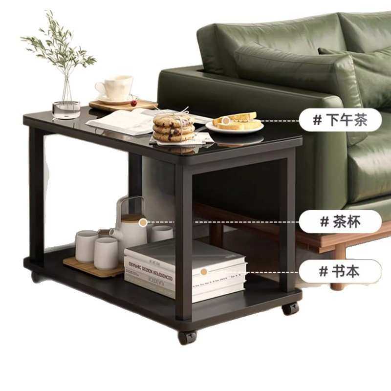茶几可移动沙发边几侧边柜小桌子客厅家用迷你钢化玻璃带轮置物架,淘宝优惠券,粉丝福利购,淘宝优惠卷