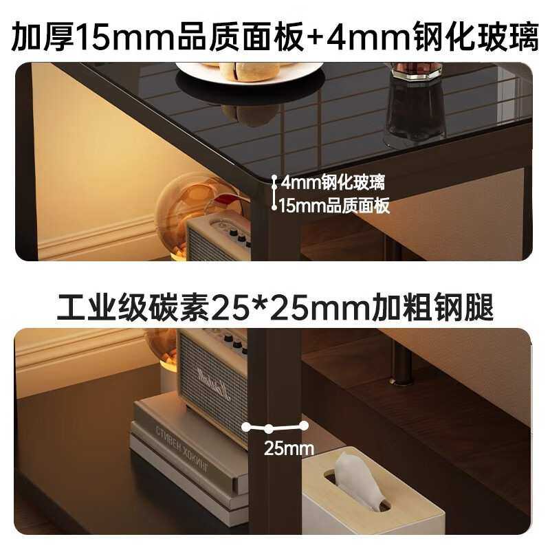 茶几可移动沙发边几侧边柜小桌子客厅家用迷你钢化玻璃带轮置物架,淘宝优惠券,粉丝福利购,淘宝优惠卷