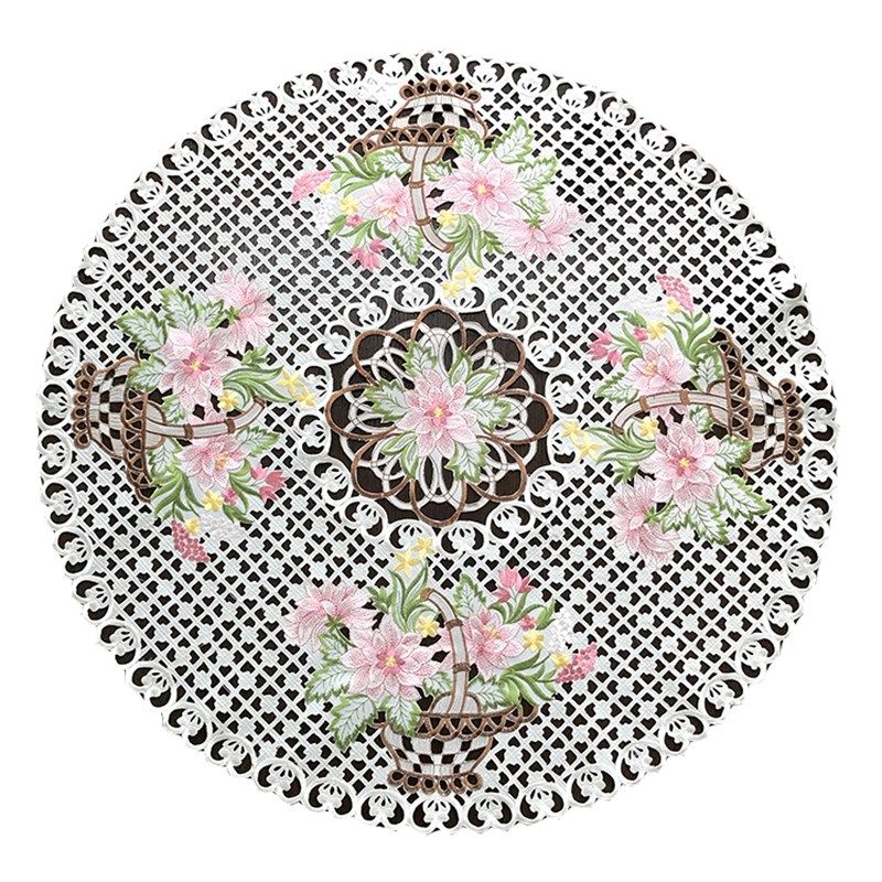 田园布艺欧式重工电脑绣花圆桌布桌垫圆柱空调盖巾帘《天竺牡丹》,淘宝优惠券,粉丝福利购,淘宝优惠卷