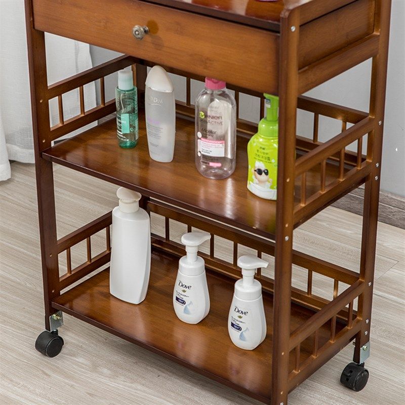 美容院带抽屉小推车专用带轮工具车竹制实木三层美发美甲店储物柜,淘宝优惠券,粉丝福利购,淘宝优惠卷