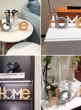 客厅摆件家居饰配BJ-387品字母创意木质儿柜童房饰品电视玄桌面装