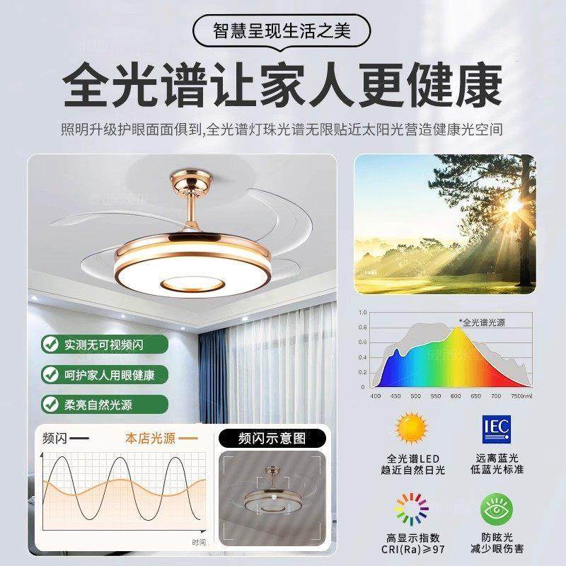 吊扇灯轻奢吊扇灯隐形吊扇灯家厅用客频电饭厅卧室变静音POLRANDY,淘宝优惠券,粉丝福利购,淘宝优惠卷