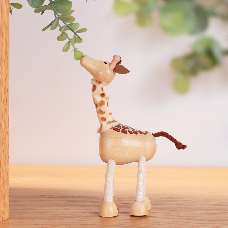 原木风格创意个性卡通木质动物摆件儿童房装饰品桌面置物架小摆设 - 图2