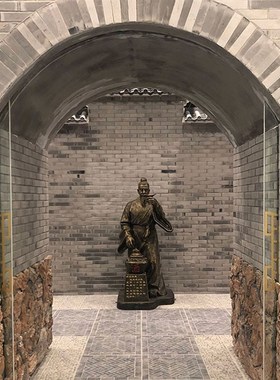 厂家设计定制酒圣杜康雕塑纯铜定做酒厂招财迎宾雕像订玻璃钢摆件