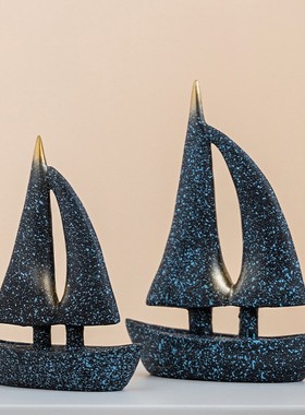 一帆风顺帆船摆件客厅酒柜家居装饰品公司前台办公室桌开业礼物品