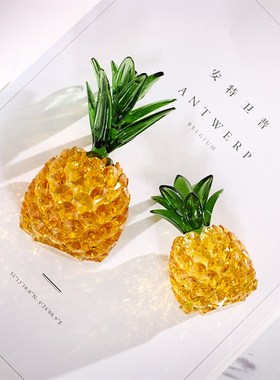 创意水晶菠萝家居饰品小摆件开业新婚礼品客厅酒柜电视柜装饰用品