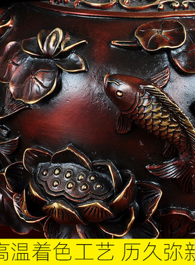 纯铜轻奢花瓶摆件大号家居客厅插花创意摆设家用玄关电视柜装饰品