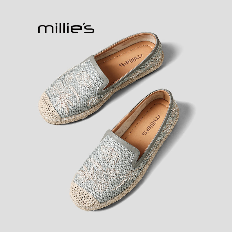 MILLIE'S/妙丽2026新品渔夫鞋女平底一脚蹬单鞋舒适百搭浅口鞋Q,淘宝优惠券,粉丝福利购,淘宝优惠卷